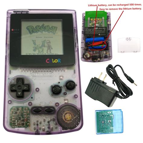 Accessories and add-on peripherals abound, enhancing the playing experience with vibrating feedback to in-game bumps and crashes, extra battery power, and even a clever camera package that allows players to capture, tweak, and print images. . Charger for gameboy color